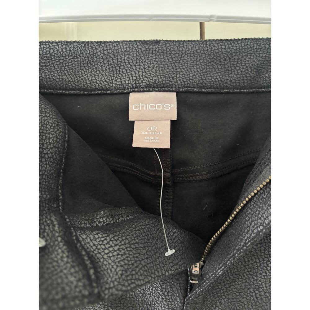 Chico's Black Faux Leather Skinny Pants Size 0R - Picture 7 of 8